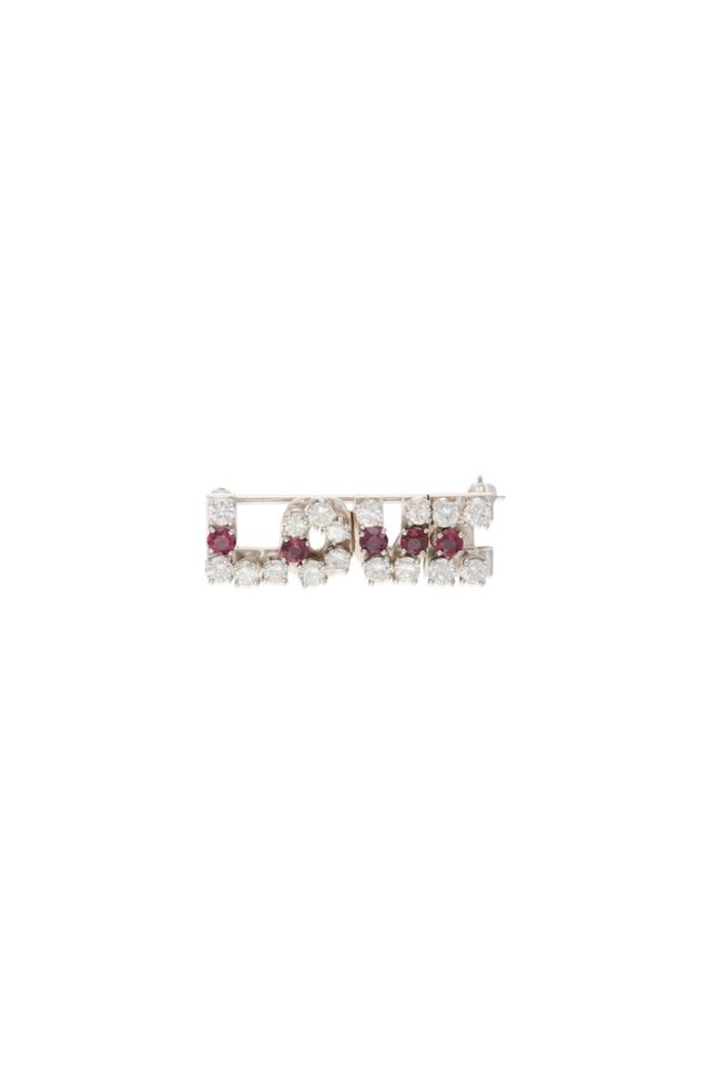 14k Gold Diamond and Ruby Brooch