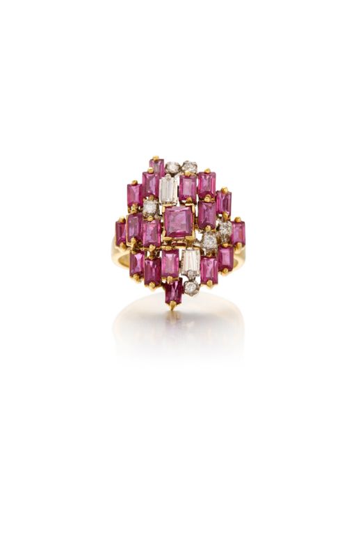 18k Gold Ruby and Diamond Ring