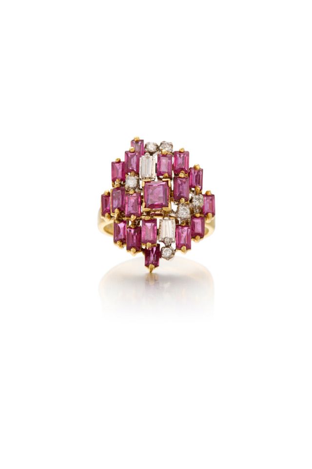 18k Gold Ruby and Diamond Ring