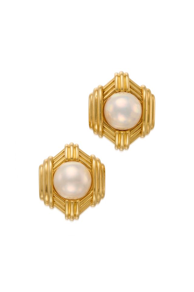 Gold Pearl Earrings