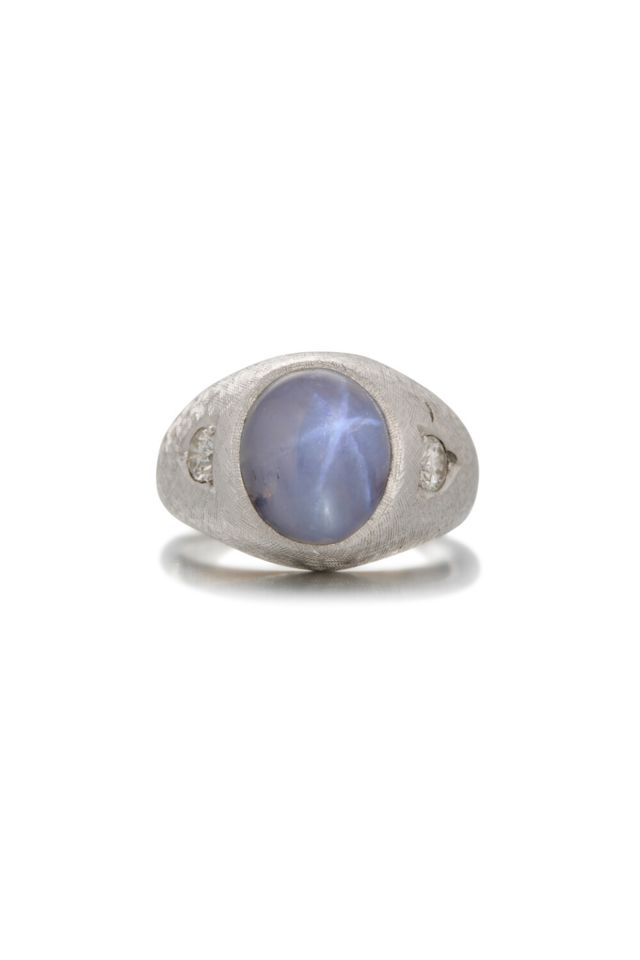 12k Gold Sapphire and Diamond Ring