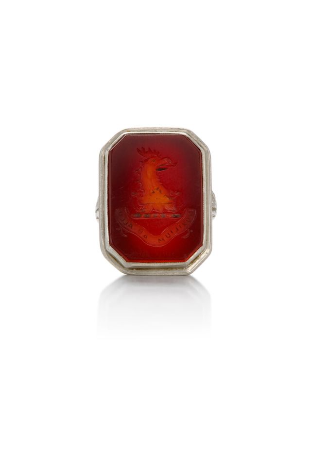 Platinum Carnelian Ring