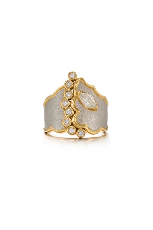 Platinum and Gold Diamond Ring