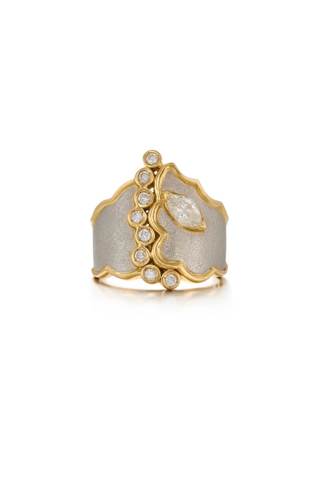 Platinum and Gold Diamond Ring