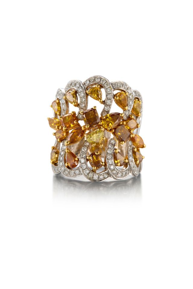 18k Gold Colored Diamond Ring