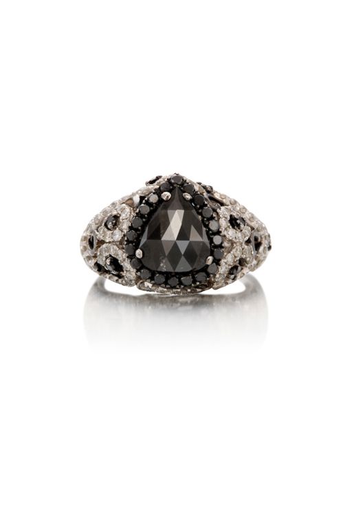 14k Gold Black Diamond Ring