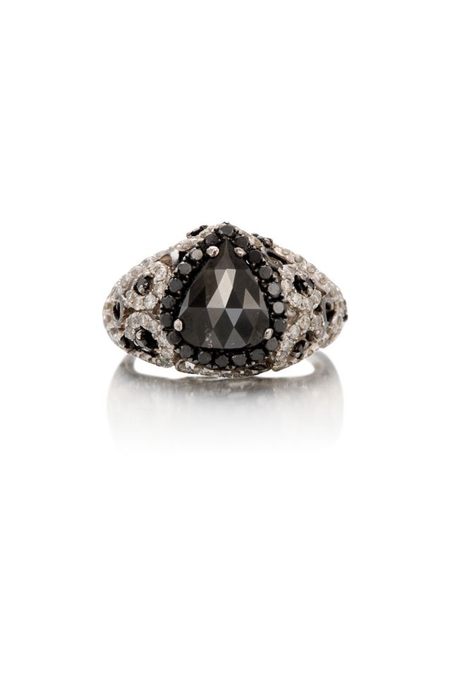 14k Gold Black Diamond Ring