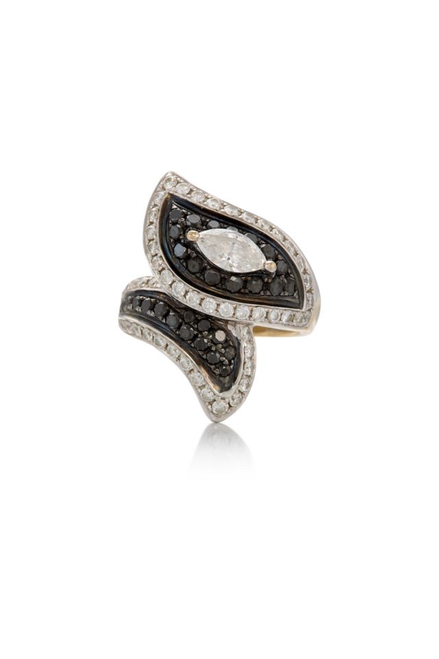 18k Gold Black Diamond Ring