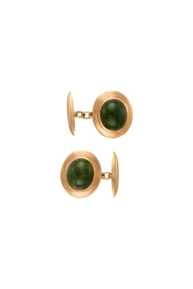 17k Gold Hardstone Cufflinks