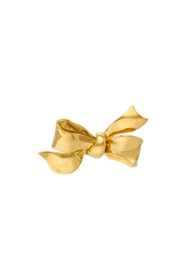 18k Gold Bow Brooch