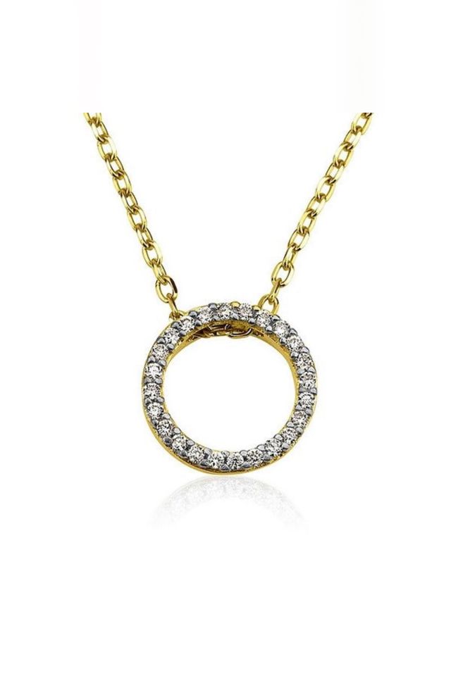 14k Yellow Gold Diamond Pendant