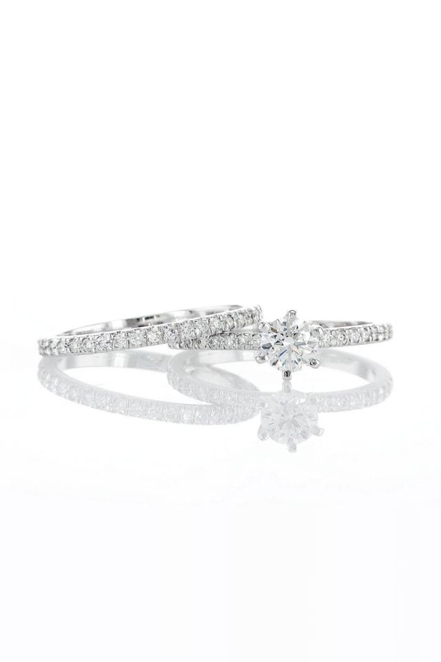 Two 14k White Gold Diamond Rings