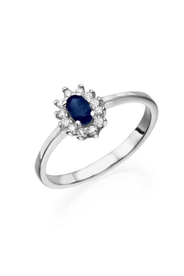 14k Gold Sapphire and Diamond Ring