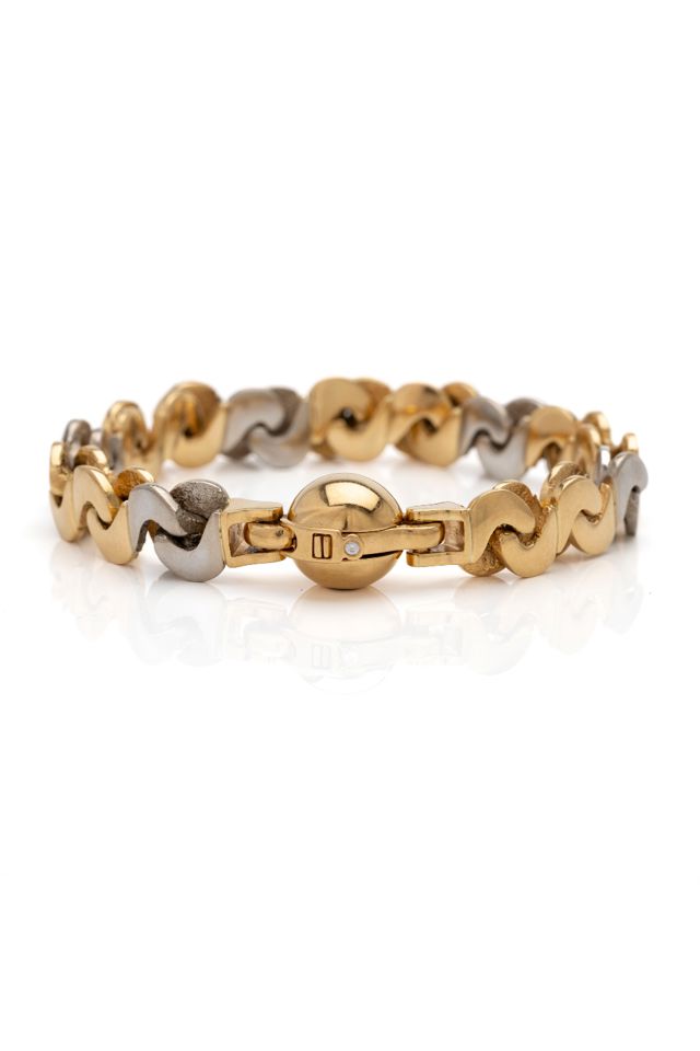 18k Yellow and White Gold Diamond Link Bracelet