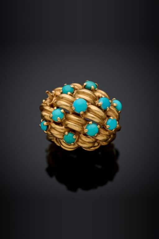 18k Gold Turquoise Ring