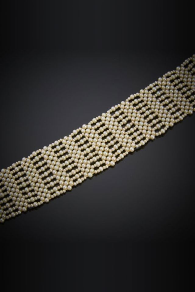 18k Gold Pearl and Diamond Bracelet